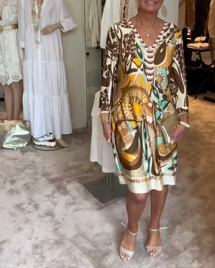 Fia | Vibrant Patterned Dress with Bright Design