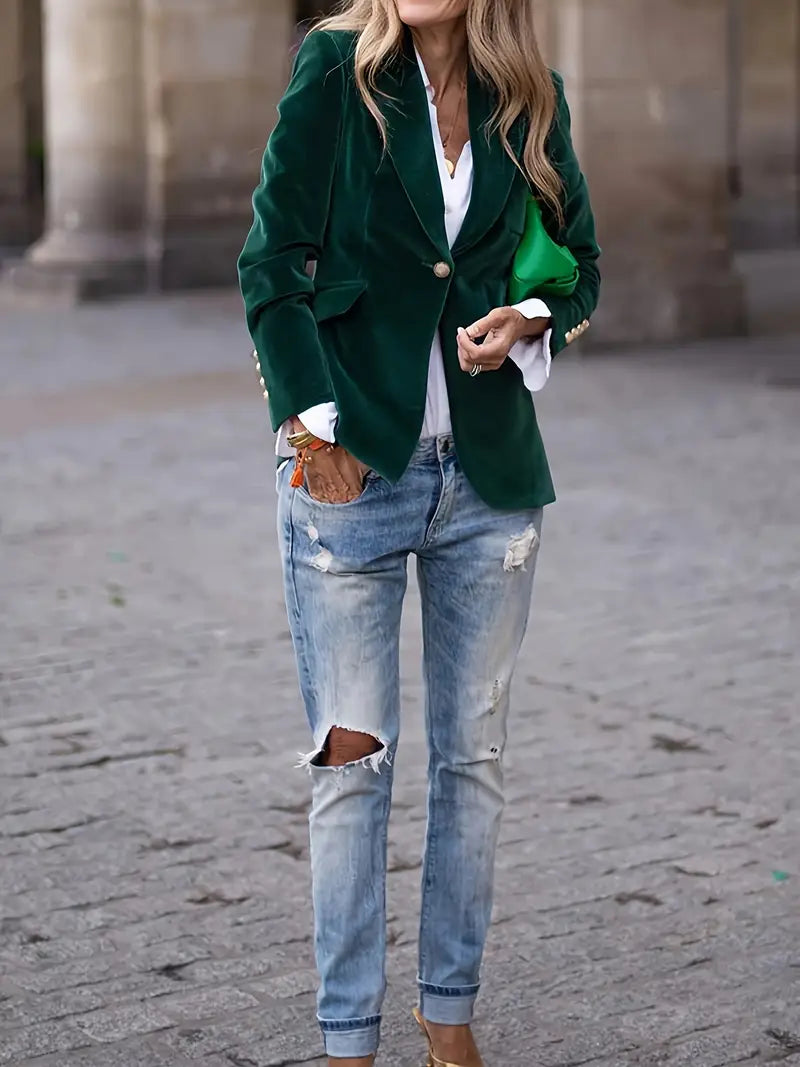 Womens One Button Blazer
