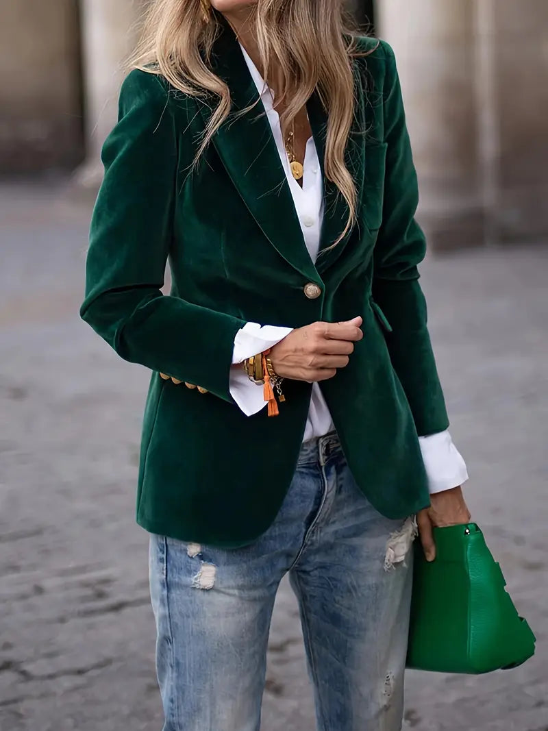 Womens One Button Blazer