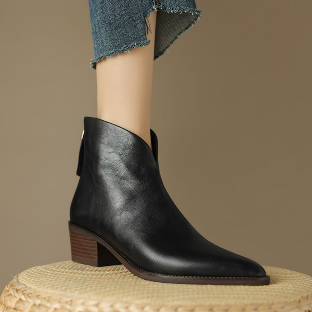 Charlotte | Luxury Ankle Boots with Low Heels