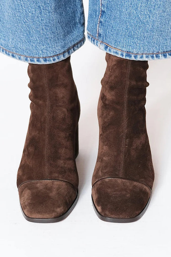Square Toe Block Heel Slouchy Boots