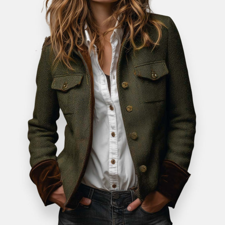 Herringbone Tailored Tweed Jacket