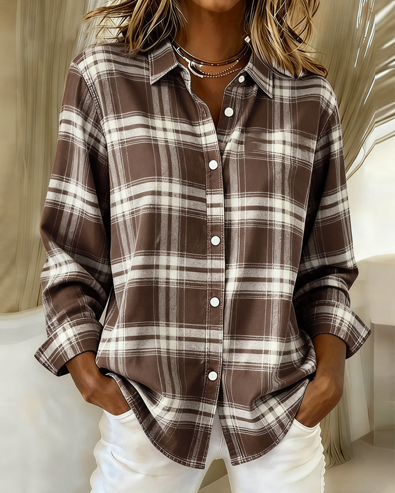 Womens Zip Front Checked Shirt