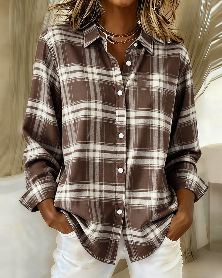 Womens Zip Front Checked Shirt