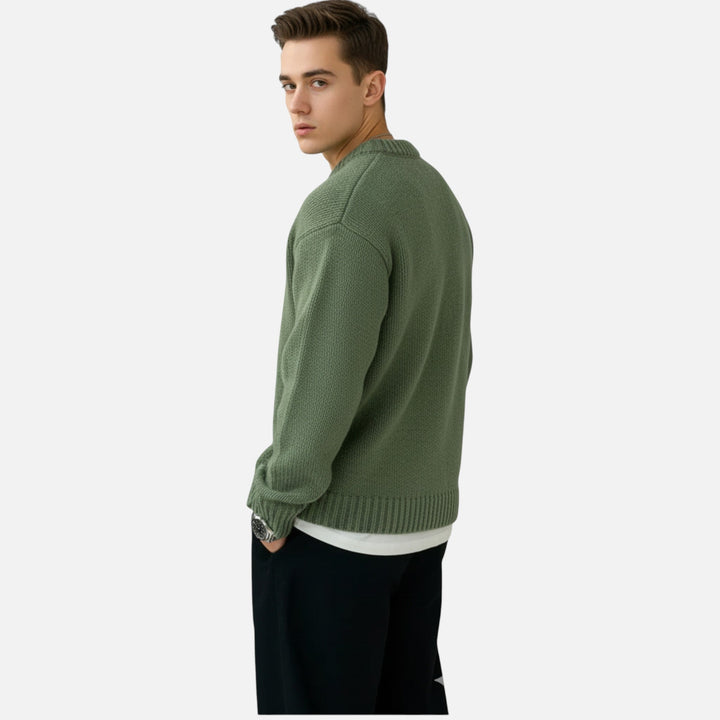 Mens Crew Neck Knitted Pullover