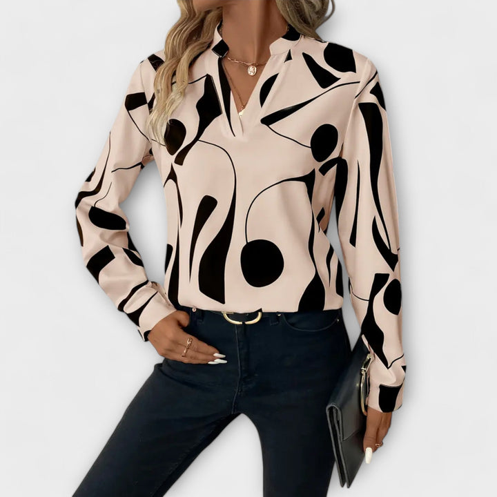 Long Sleeve Collar Blouse