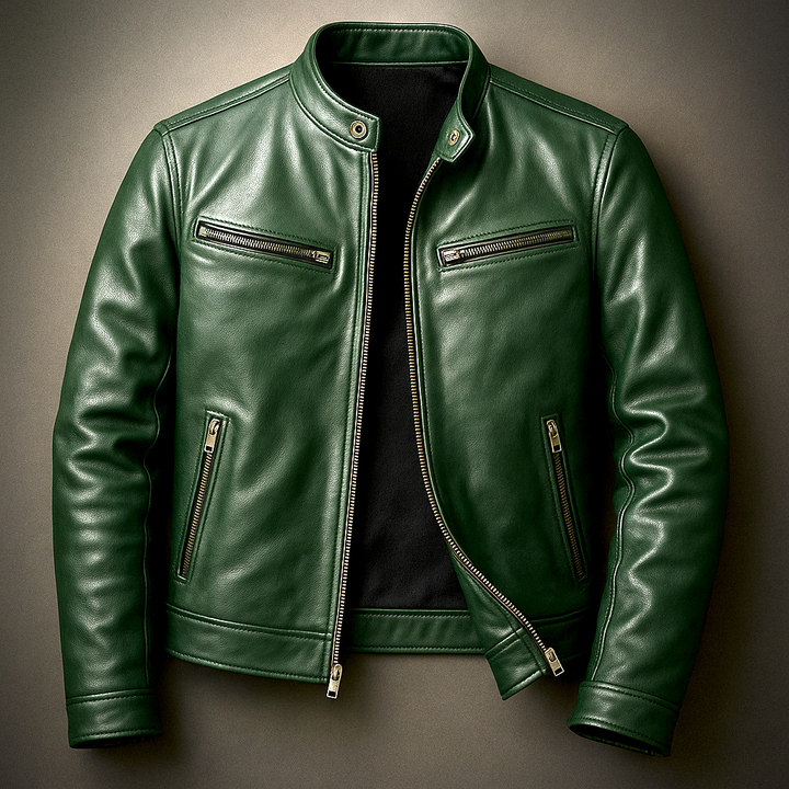Mens Classic Faux Leather Jacket
