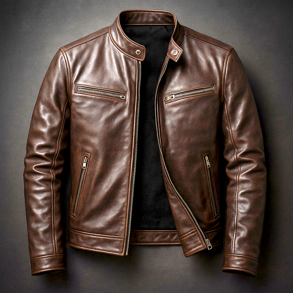 Mens Classic Faux Leather Jacket