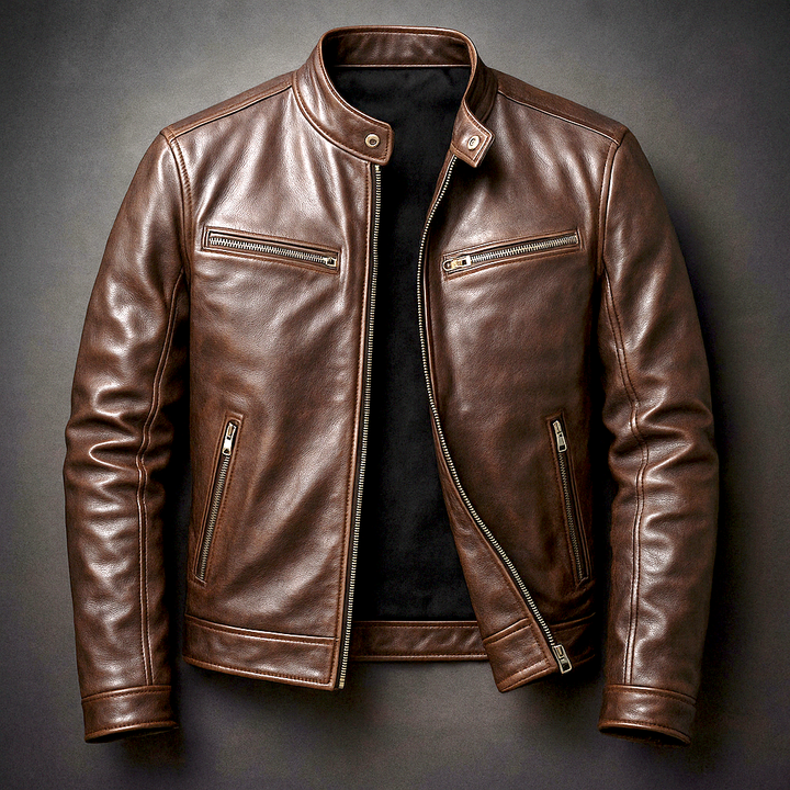 Mens Classic Faux Leather Jacket