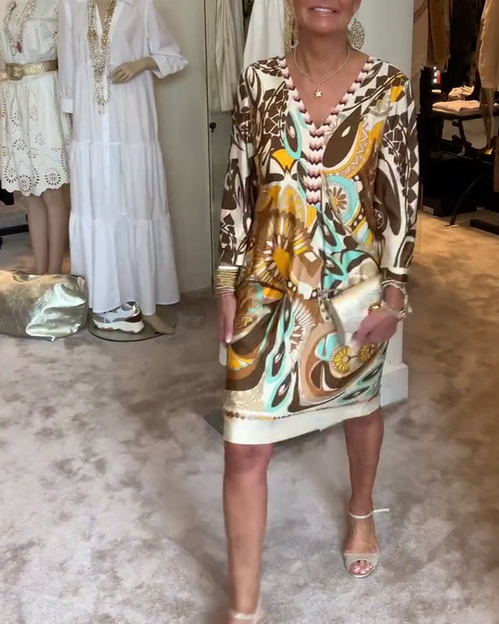 Fia | Vibrant Patterned Dress with Bright Design