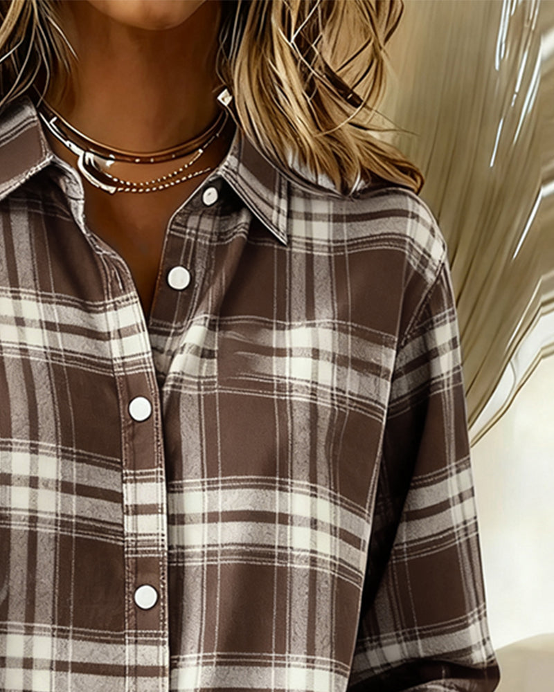 Womens Zip Front Checked Shirt