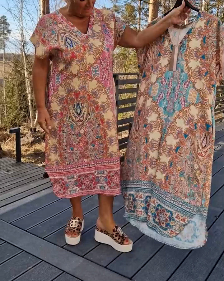 Orla | Ailina – Printed V-neck Dress