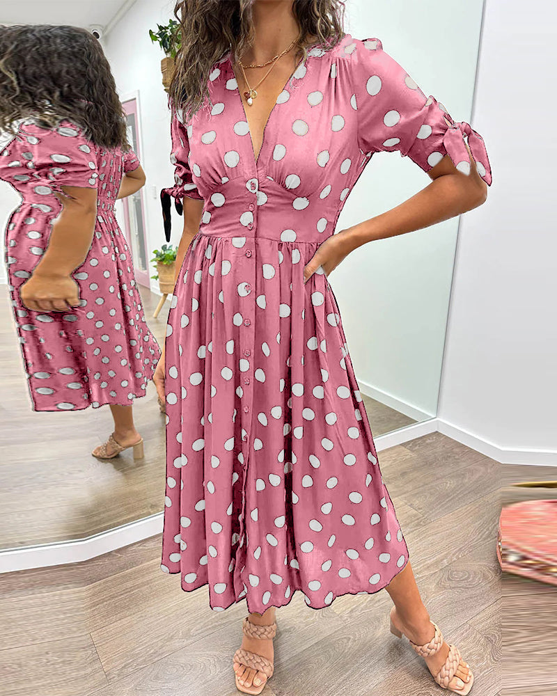 Monique | Elegant Polka Dot Dress