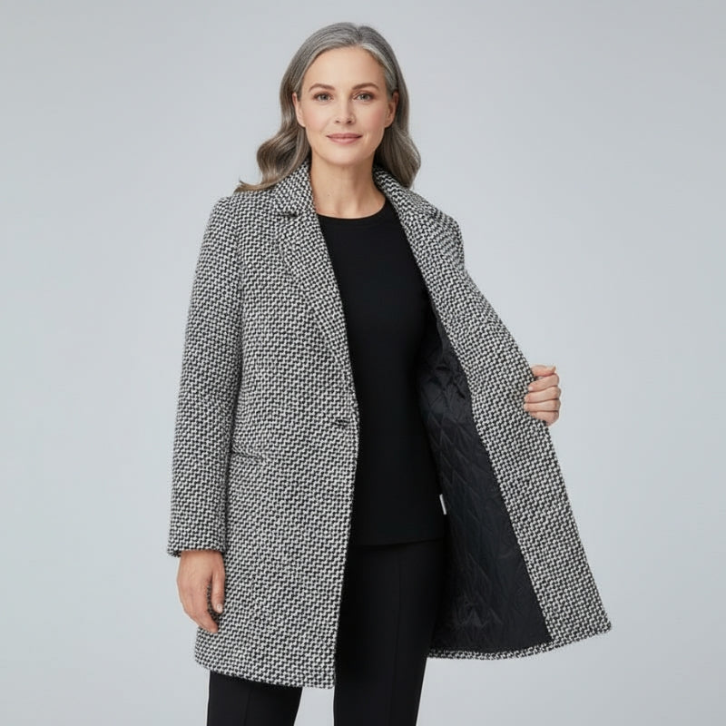 Womens Checked Longline Jacket