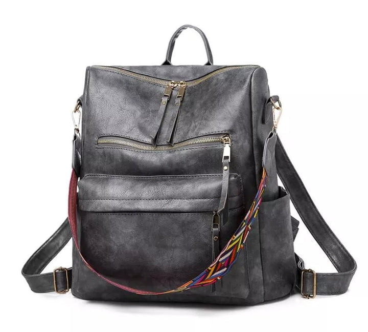 Womens Faux Leather Backpack