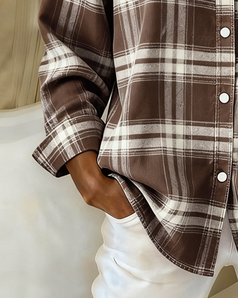 Womens Zip Front Checked Shirt
