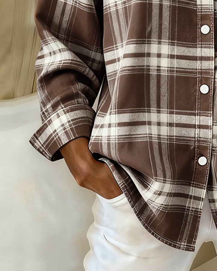 Womens Zip Front Checked Shirt