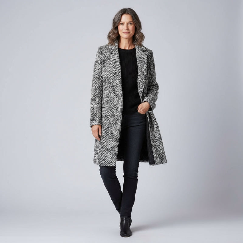 Womens Checked Longline Jacket