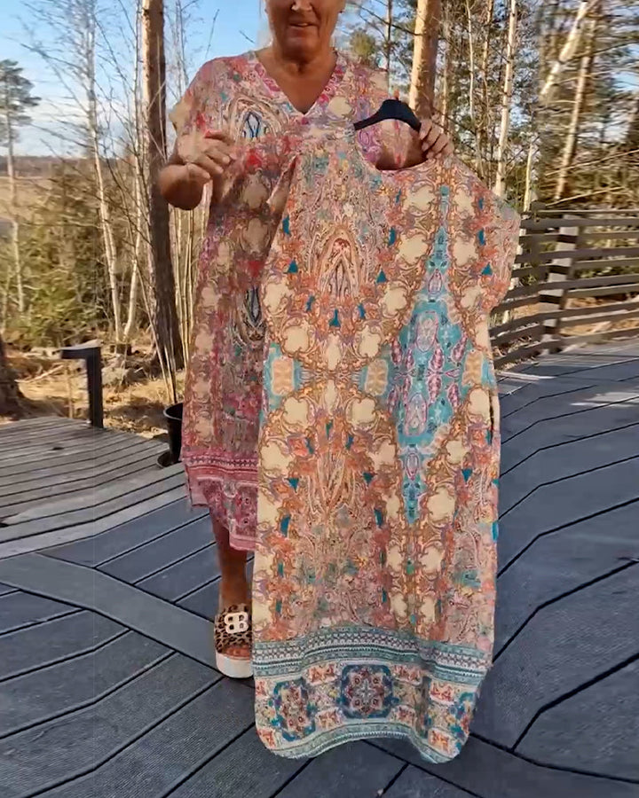 Orla | Ailina – Printed V-neck Dress