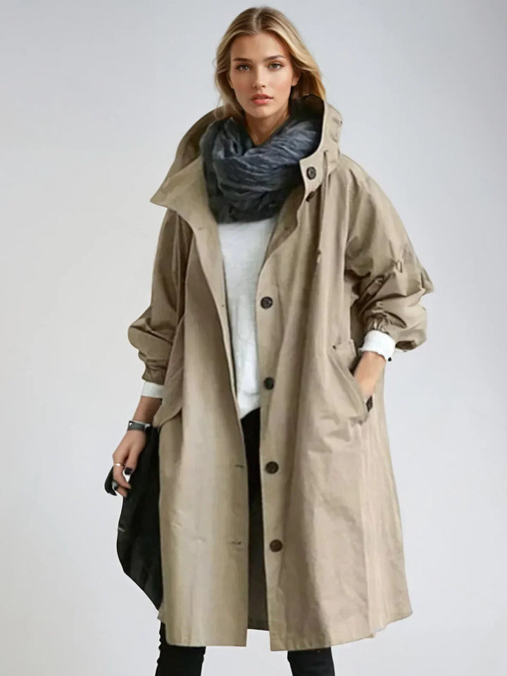 Womens Hooded Belted Raincoat