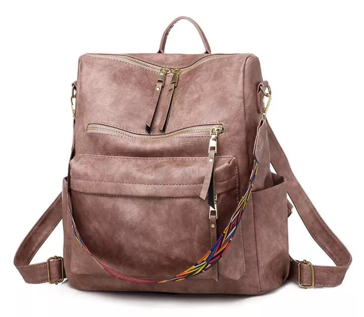 Womens Faux Leather Backpack