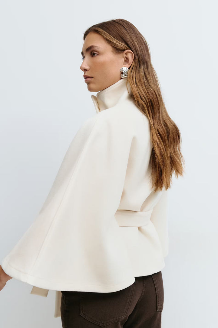 Womens Belted Cape Coat
