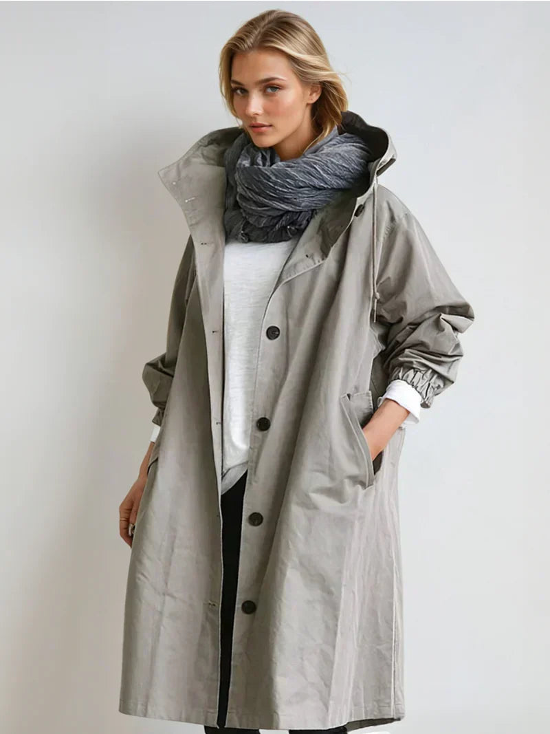 Womens Hooded Belted Raincoat