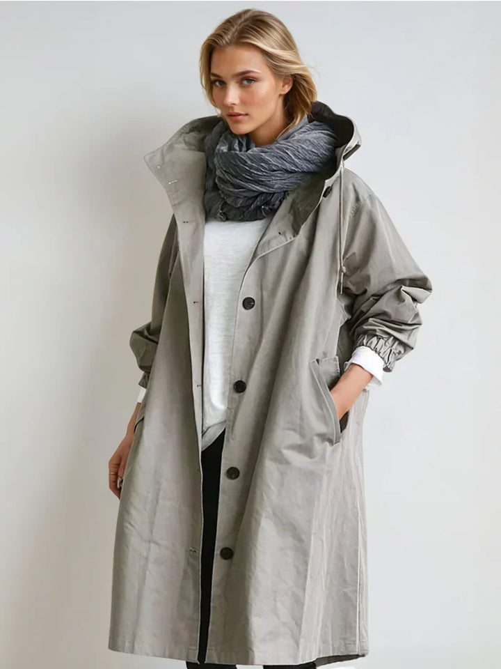 Womens Hooded Belted Raincoat