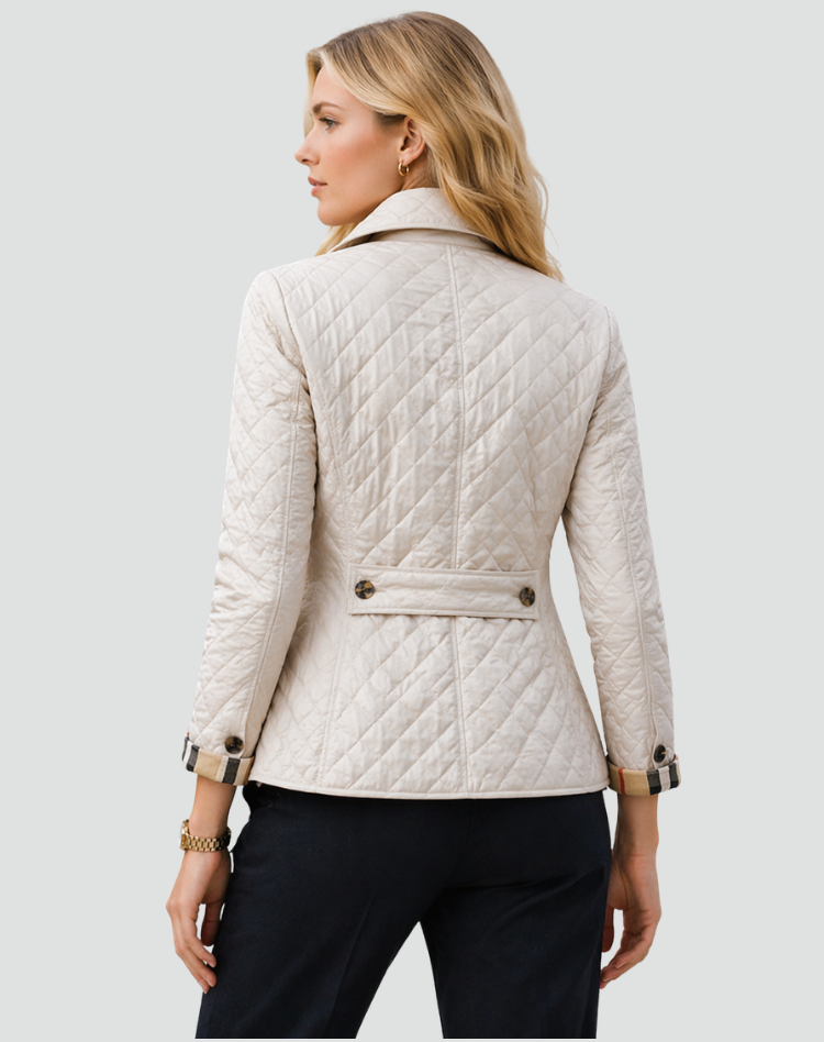 Womens Quilted Button Front Lightweight Jacket