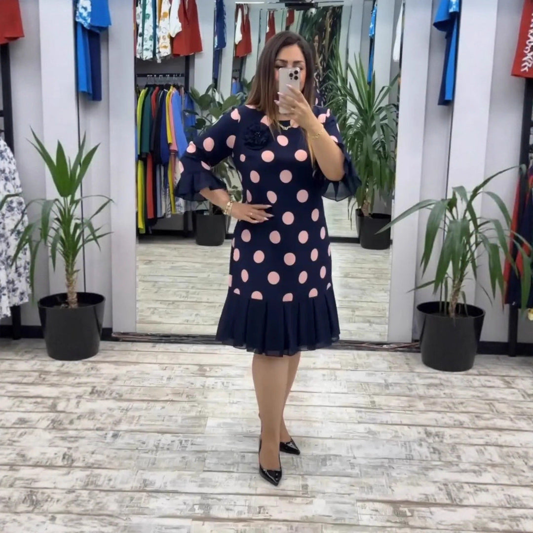 Ríonach | PLEATED POLKA DOT DRESS
