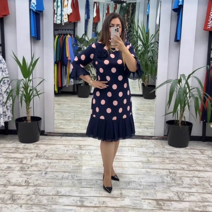 Ríonach | PLEATED POLKA DOT DRESS