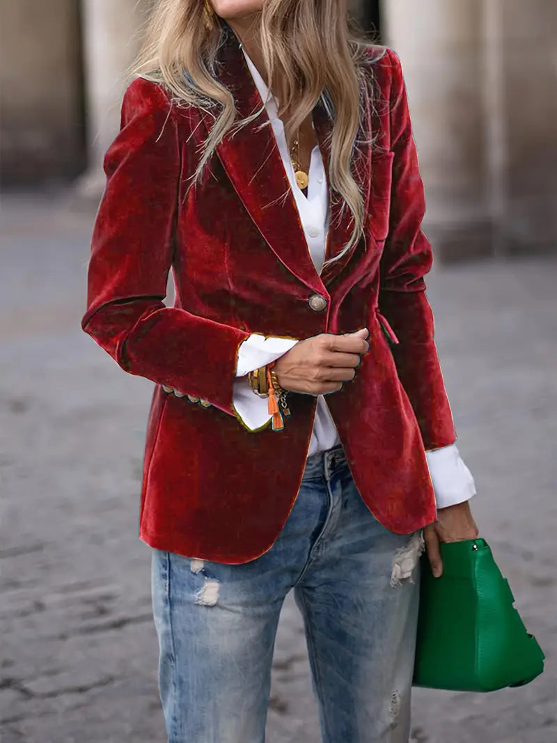 Womens One Button Blazer