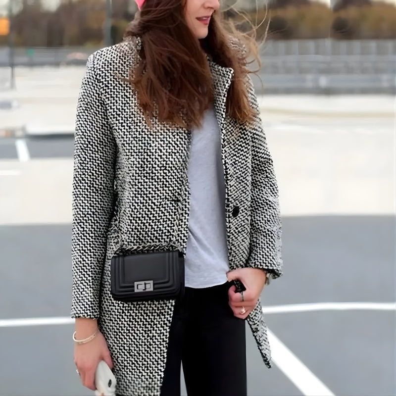Womens Checked Longline Jacket