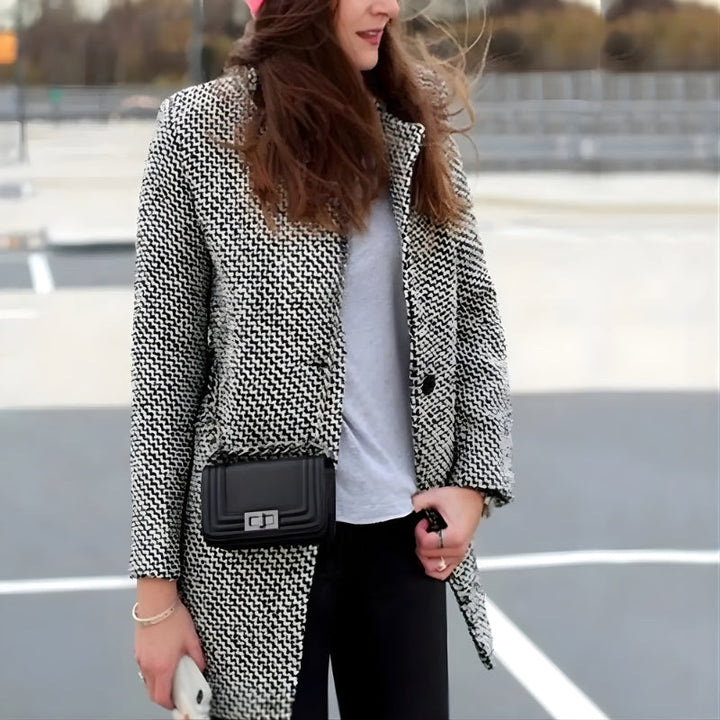 Womens Checked Longline Jacket