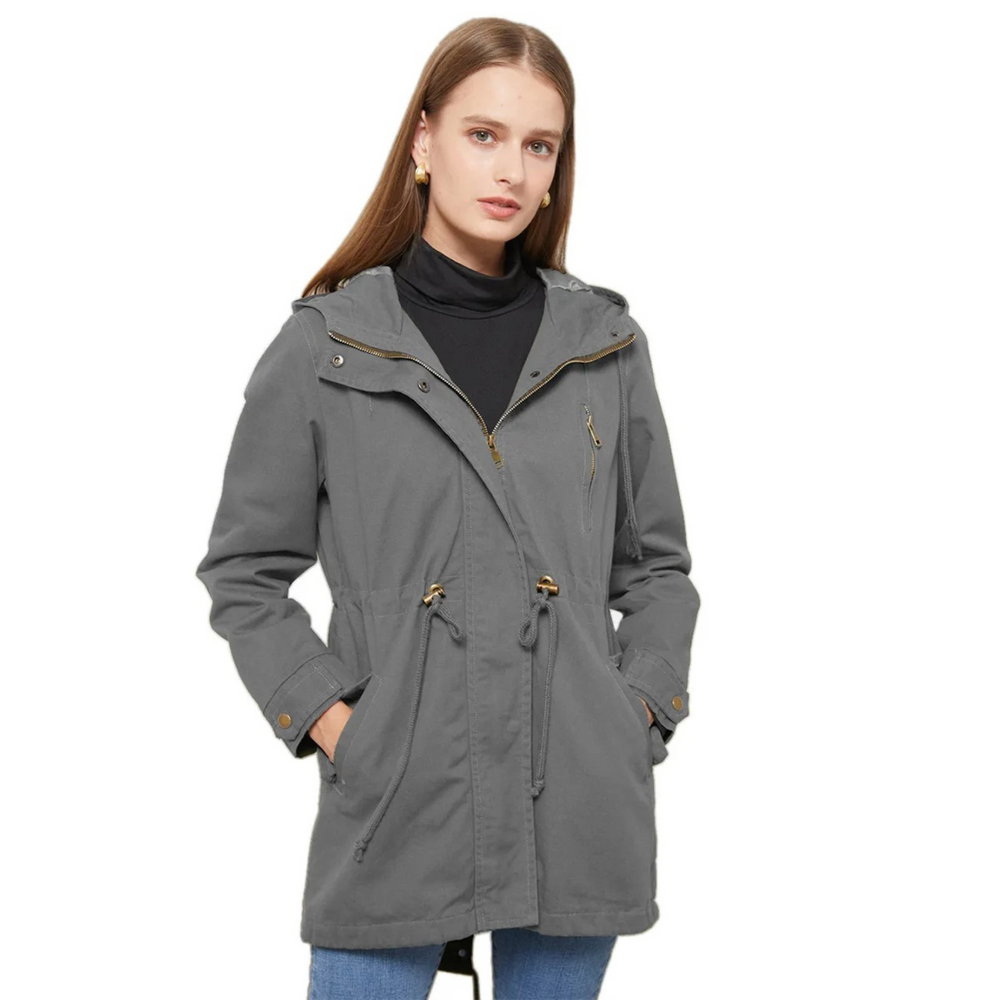 Womens Zip Front Water Resistant Lightweight Jacket