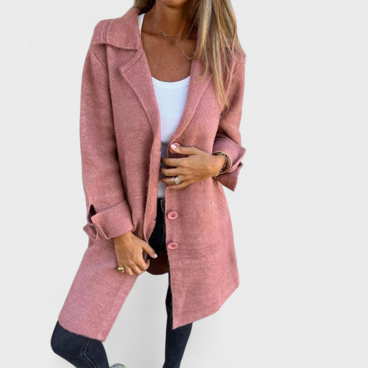 Freya | Casual Long Coat with Lapel