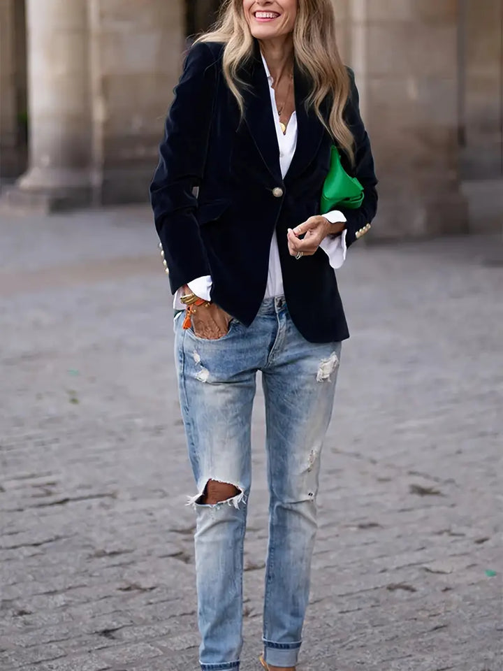 Womens One Button Blazer