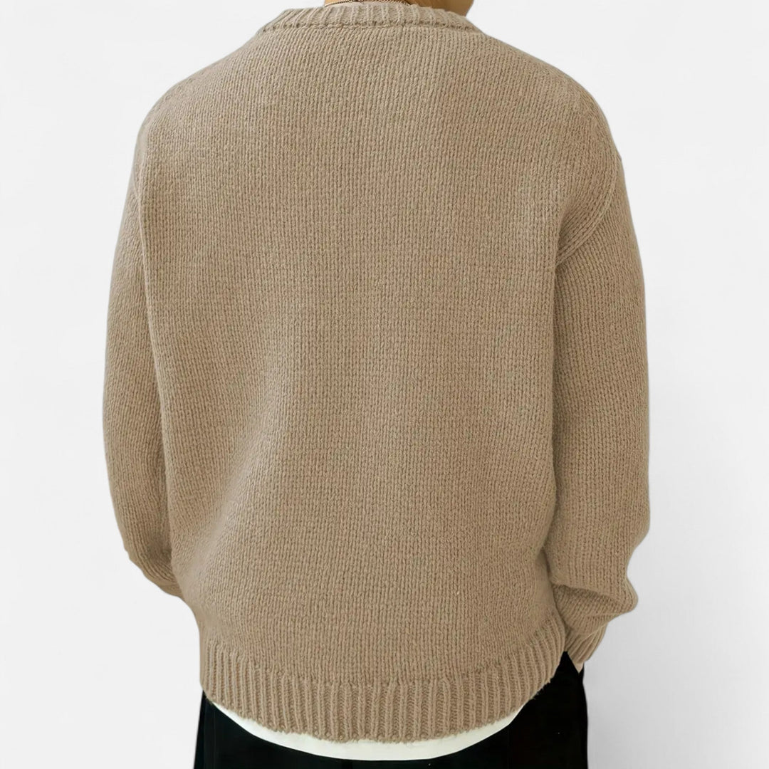 Mens Crew Neck Knitted Pullover