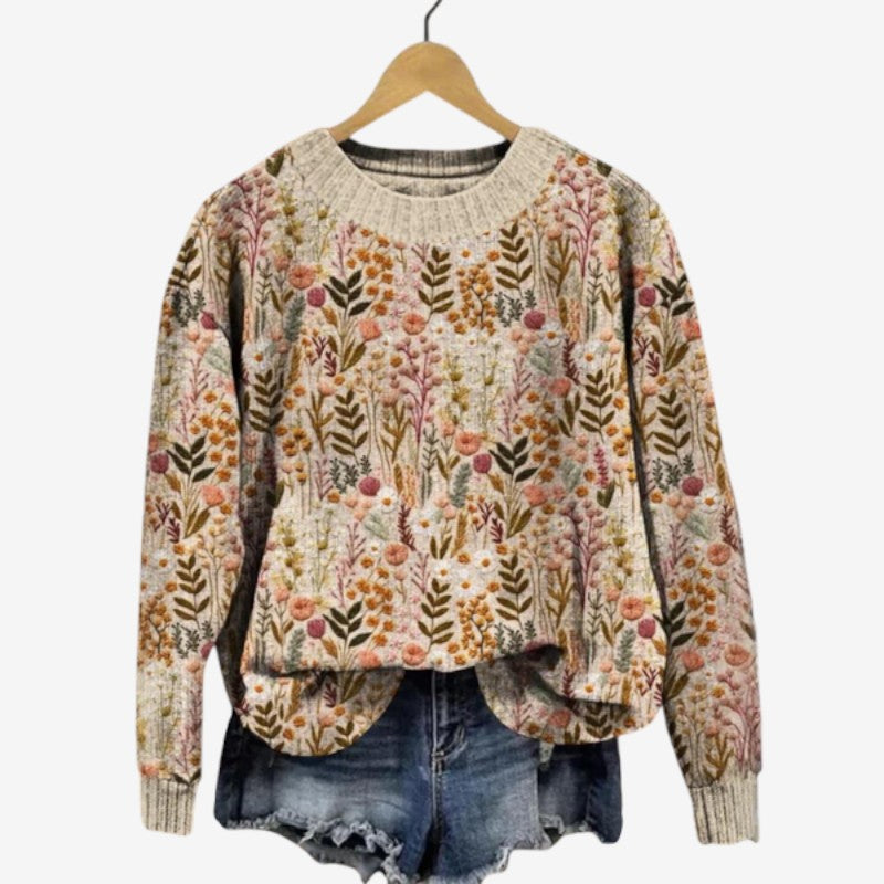 Long Sleeve Floral Jumper