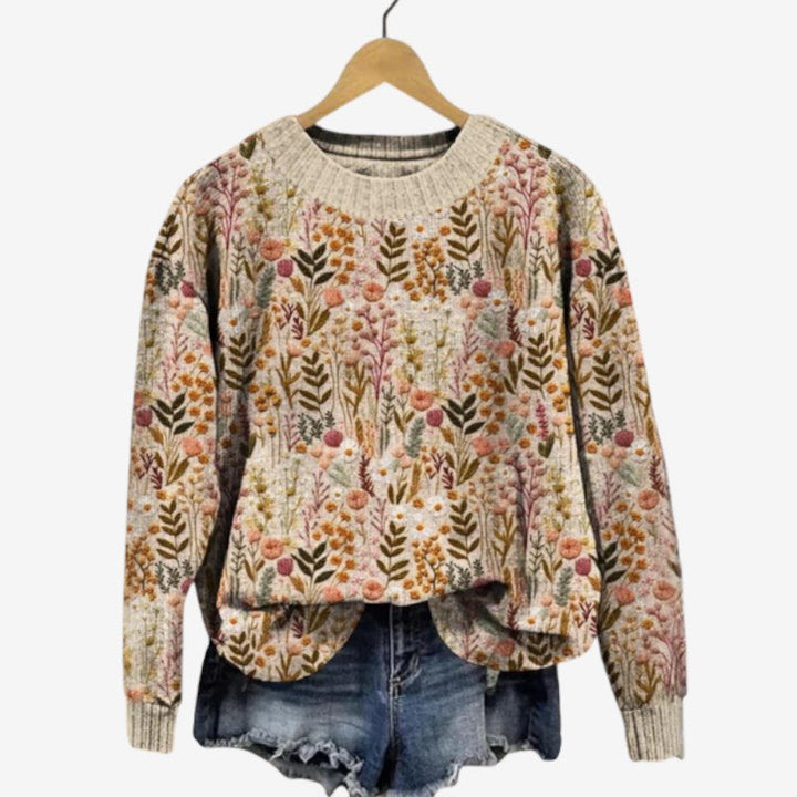 Long Sleeve Floral Jumper