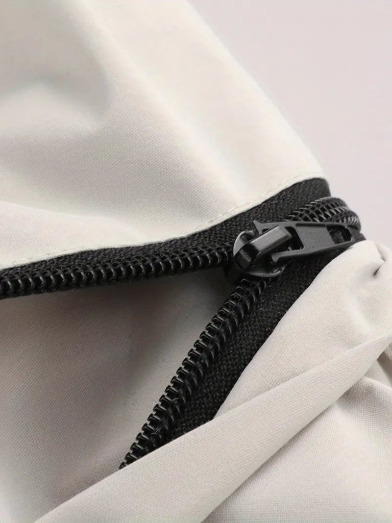 Mens Hooded Zip Front Waterproof Jacket