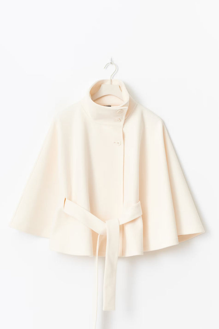 Womens Belted Cape Coat