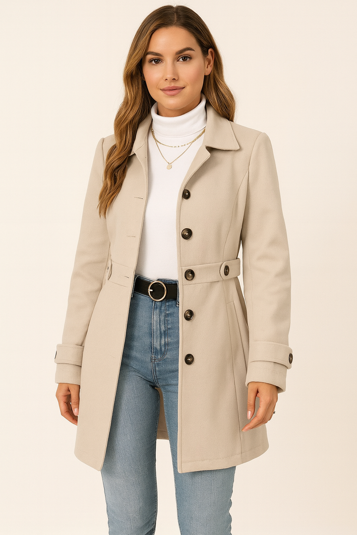 Womens Belted Tailored Trench Coat