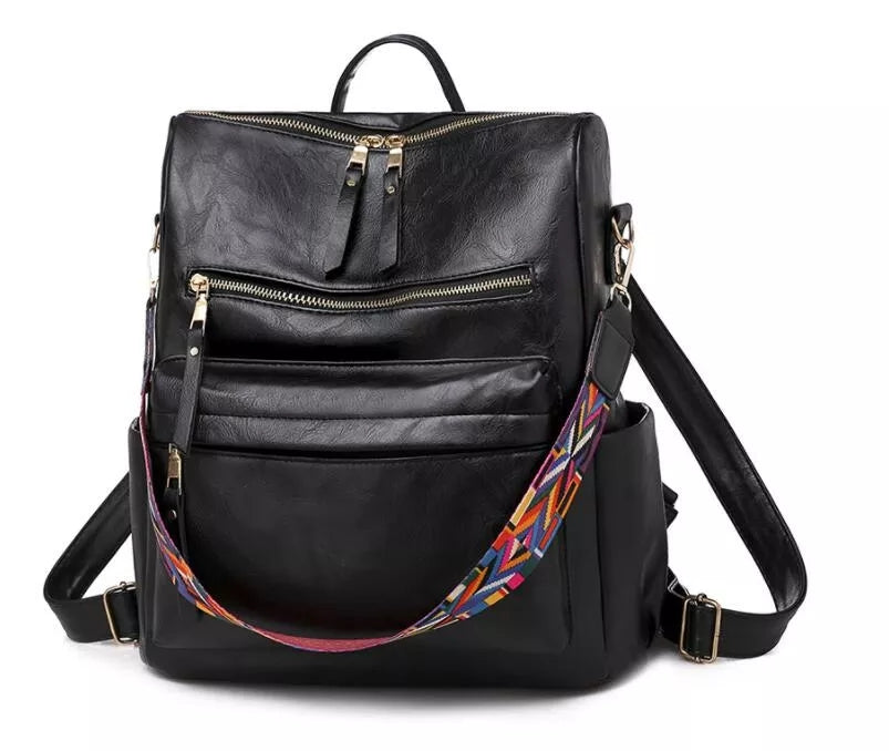 Womens Faux Leather Backpack