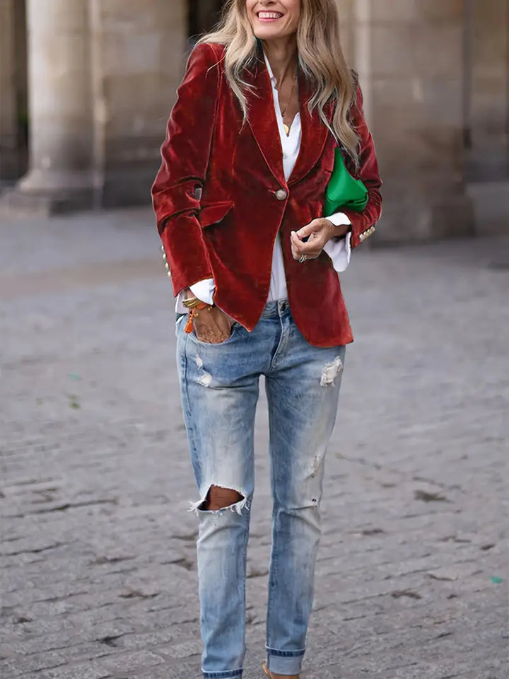 Womens One Button Blazer