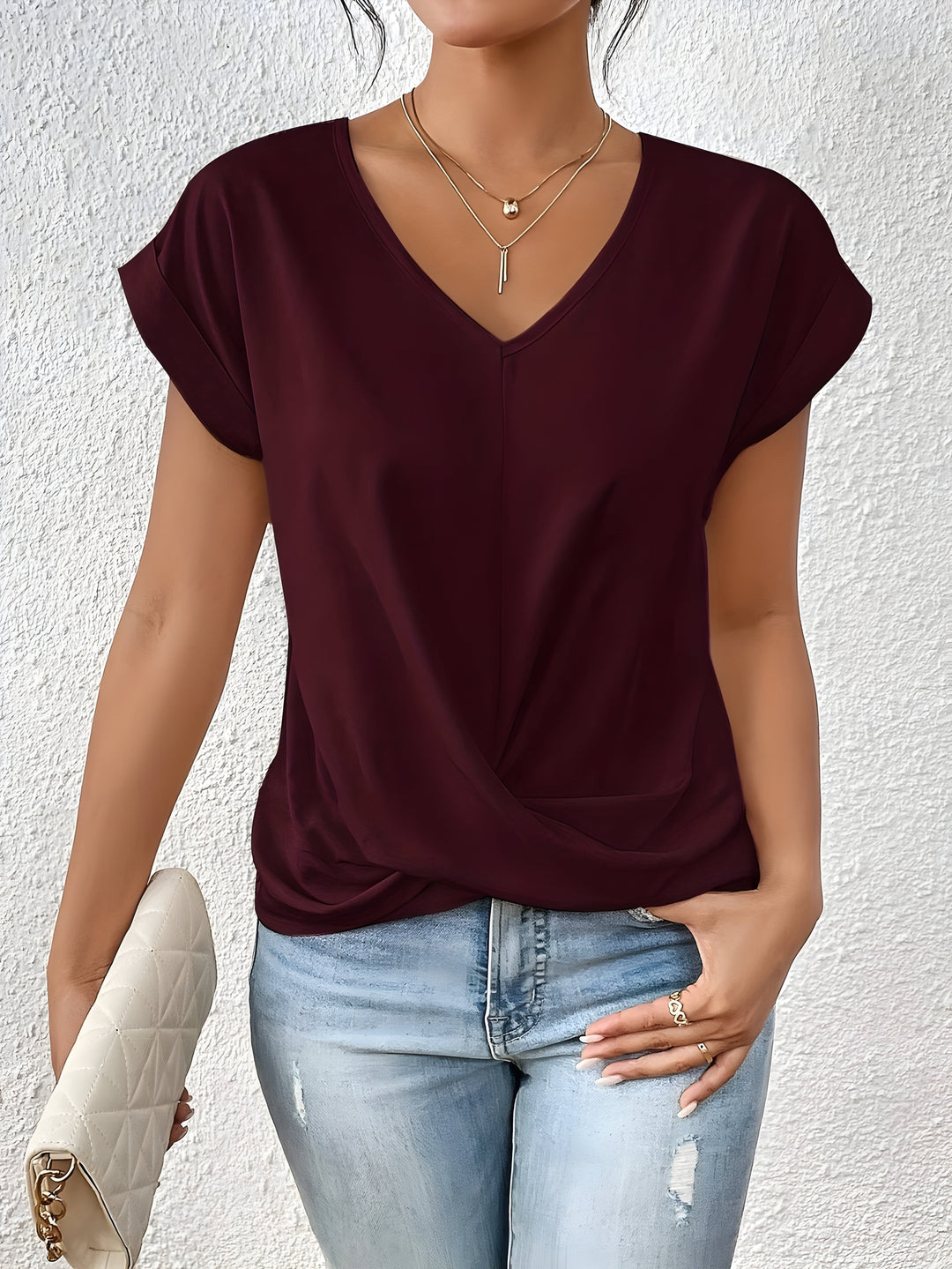Maia | Twist Front V-Neck Top