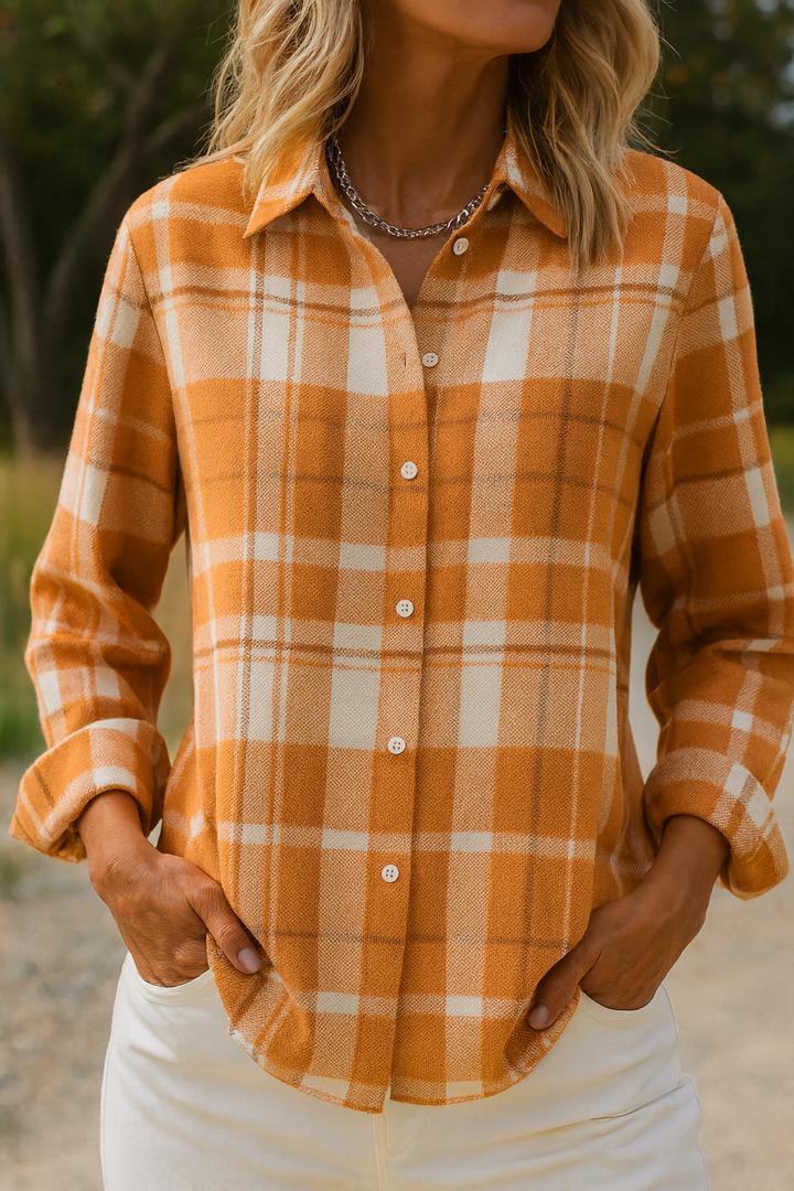 Womens Zip Front Checked Shirt