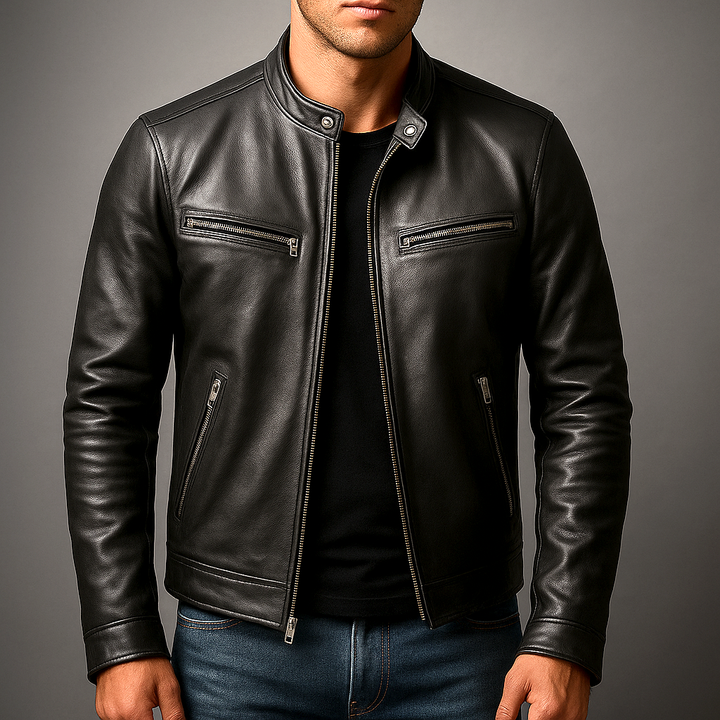 Mens Classic Faux Leather Jacket
