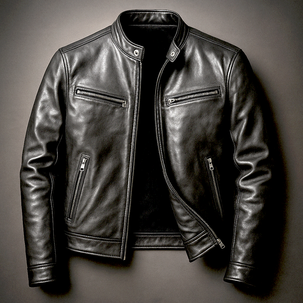 Mens Classic Faux Leather Jacket