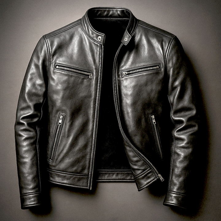 Mens Classic Faux Leather Jacket